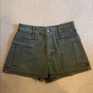 Veronica Beard Dark Olive Jean Shorts